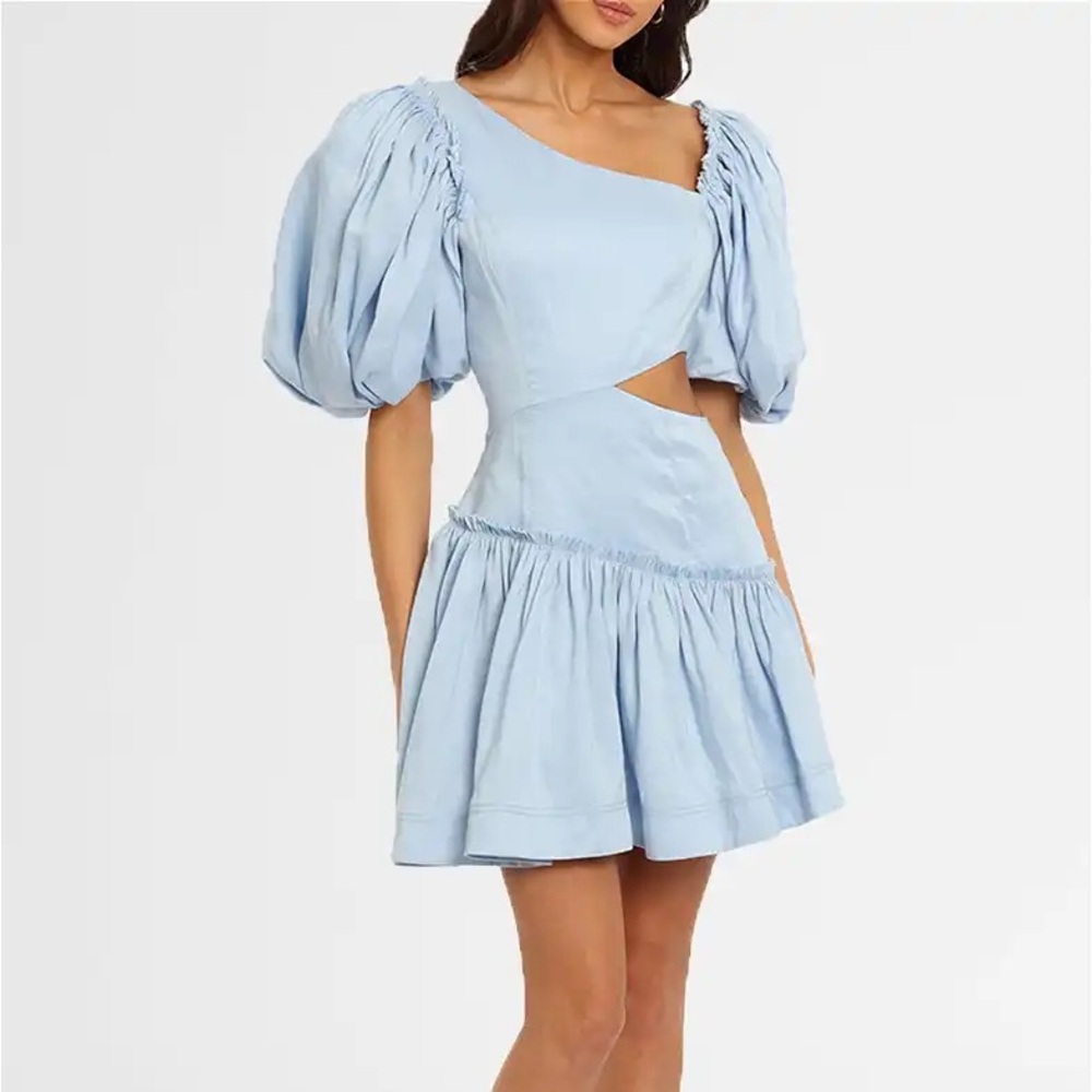 Aje Chateau Blue Puff Sleeve Dress AU8/US4
